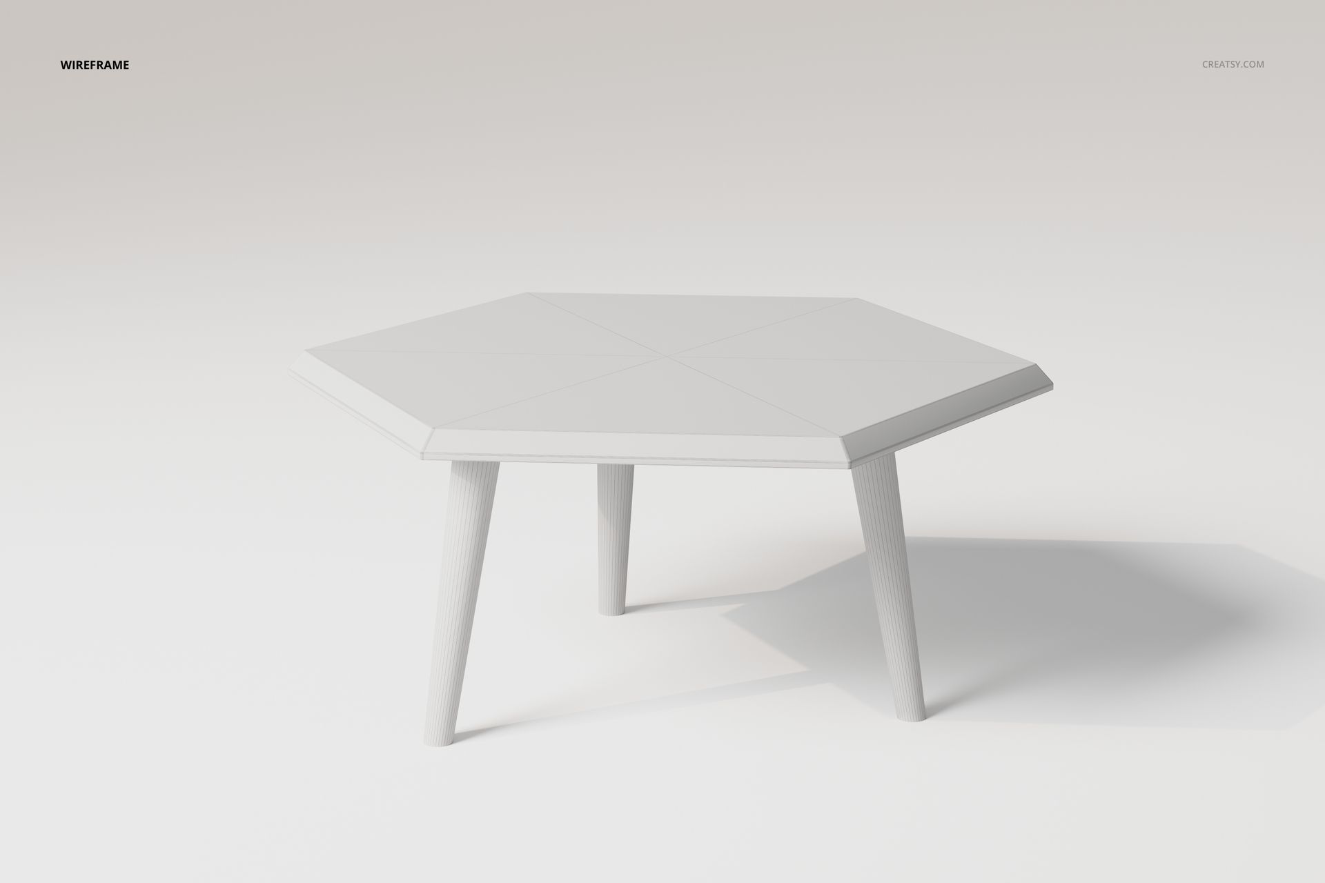Hexagonal Coffee Table 3D Model - mockup screenshot 5