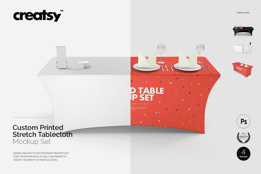 Custom Stretched Tablecloth Mockup Set - mockup screenshot 1