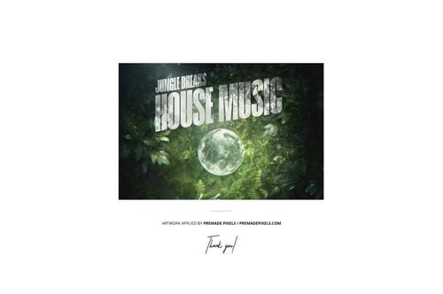 Front view of a vinyl record cover mockup featuring a split splatter effect design with green foliage and a crystal sphere.