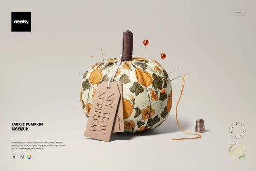 Fabric Pumpkin Mockup - mockup preview 1