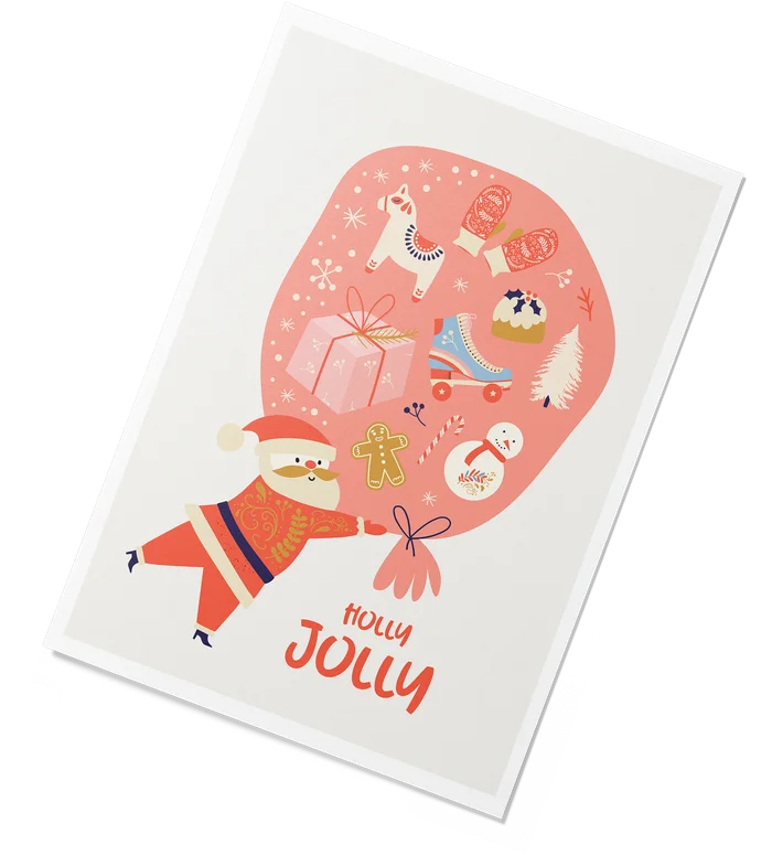 Festive holiday card decoration