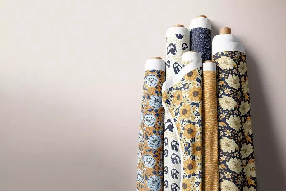 Fabric Rolls Mockup