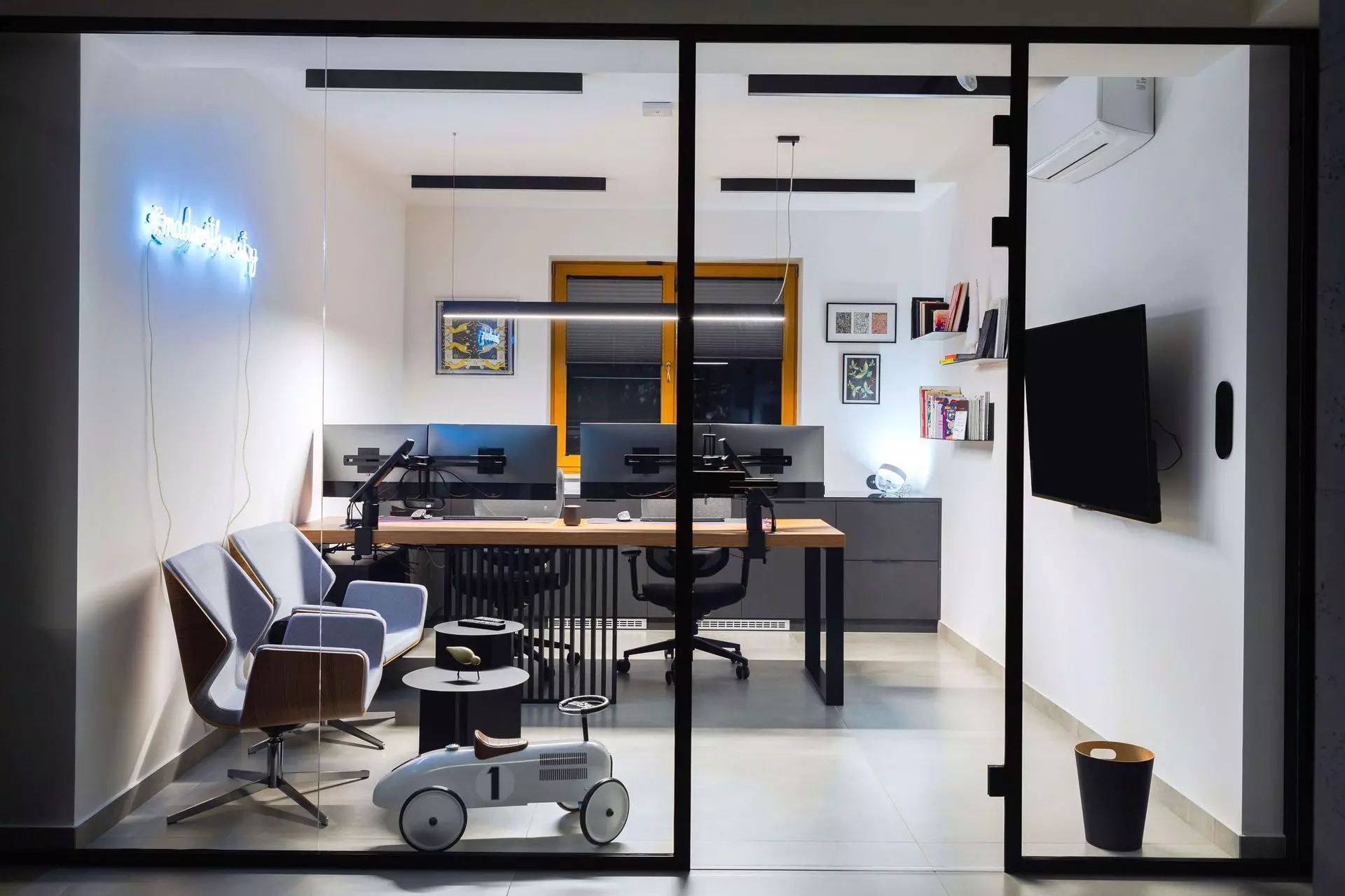 Creatsy studio workspace - designers at computers creating mockups